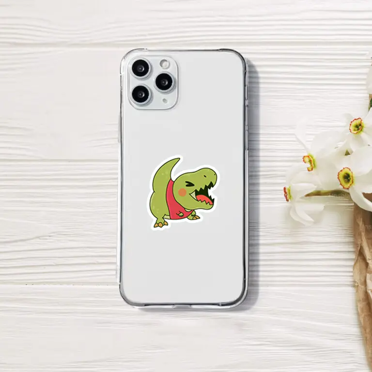 Adorable Dinosaur Sticker on Device