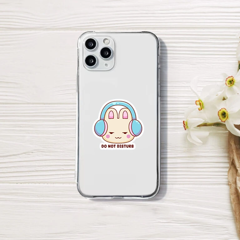 Bunny Do Not Disturb Sticker on Device