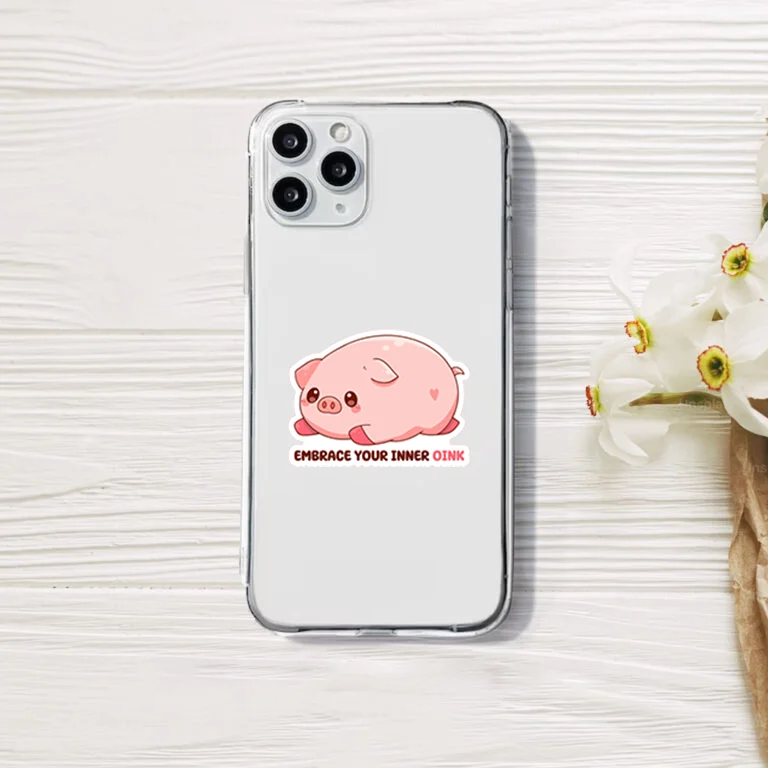 Embrace Your Inner Oink Sticker on Device